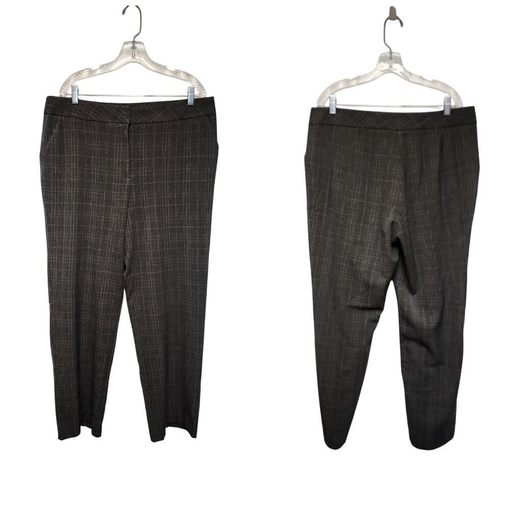 Investments Straight-Leg Plaid Dress Paid Size 16R Color Gray/Pink